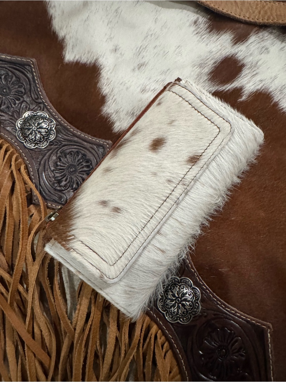 Myra Bag Fringe Cowhide Tote Bag - Picture 5 of 5